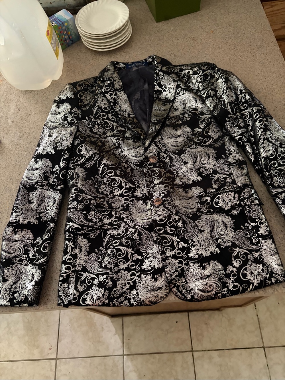 SWATGdoby kids tux jacket silk lining and velvet outer